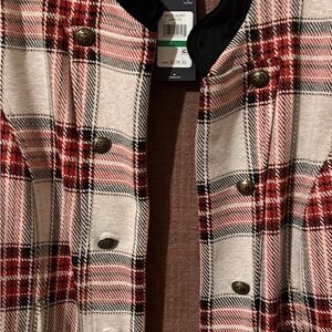 Tommy Hilfiger Red and White Plaid Blazer